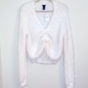 Adjustable Length Fuzzy Sweater